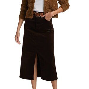 Frame The Corduroy Midaxi Skirt Espresso Brown NWT - Size 27